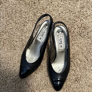 Black Vintage 1990s Calderone Leather Women's Shoes Size 6.5